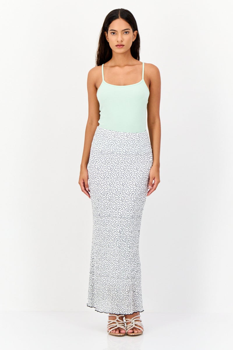 Reserved تنورة ميدي بنقاط بولكا للنساء، متعددة الألوان - Image 4